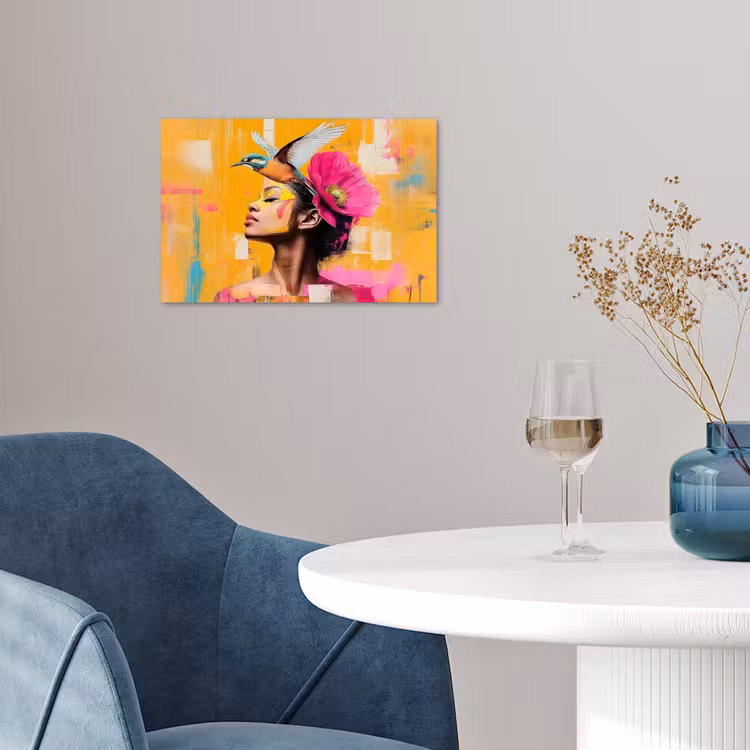 Poster - Vogel - Vrouw - Abstract - Bloem — 4