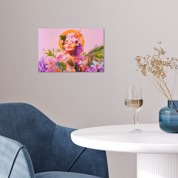 Poster - Vrouw - Abstract - Cirkel - Bloemen — 4