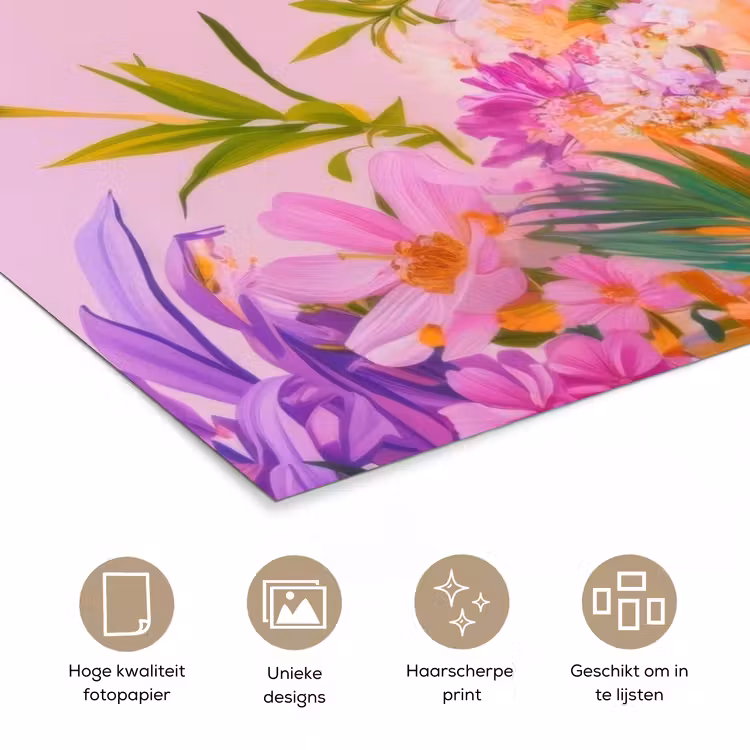 Poster - Vrouw - Abstract - Cirkel - Bloemen — 5