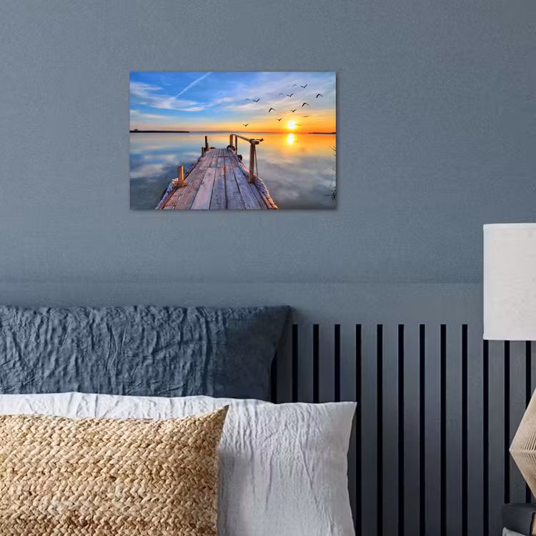 Poster - Water - Steiger - Vogels - Zonsondergang - Horizon — 3