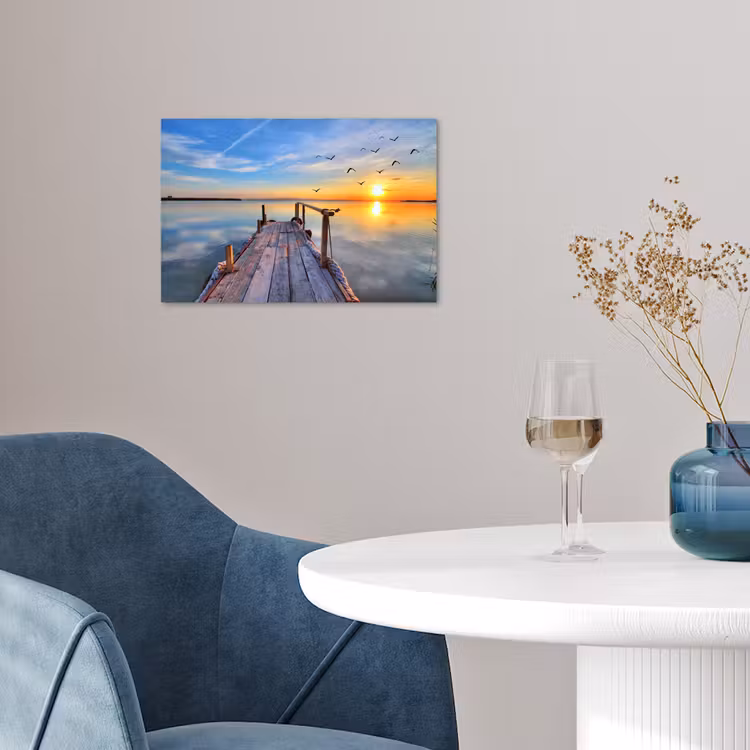 Poster - Water - Steiger - Vogels - Zonsondergang - Horizon — 4