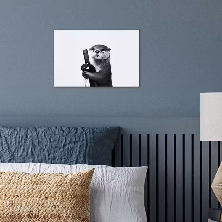 Poster - Wijnfles - Otter - Zwart — 3