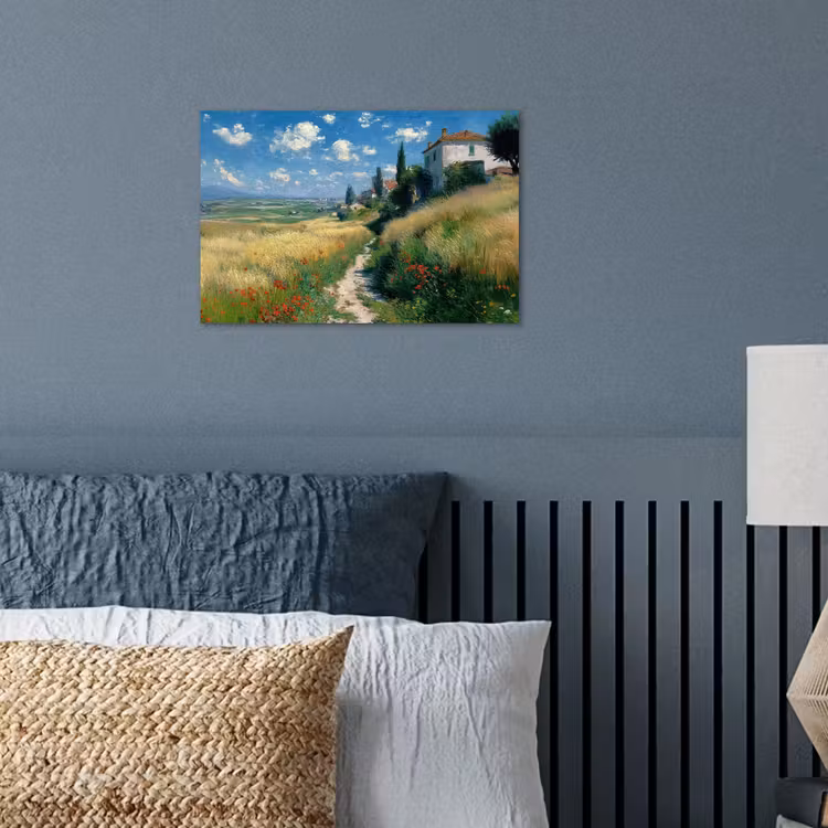 Poster - Zandpad - Huis - Bomen - Grasveld — 3