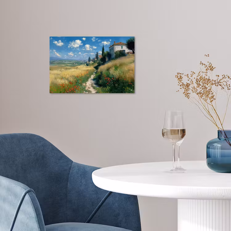 Poster - Zandpad - Huis - Bomen - Grasveld — 4