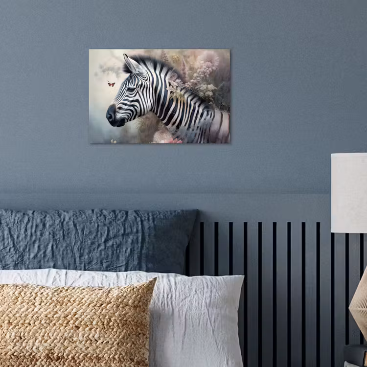 Poster - Zebra - Wilde dieren - Vlinder - Bloemen — 3