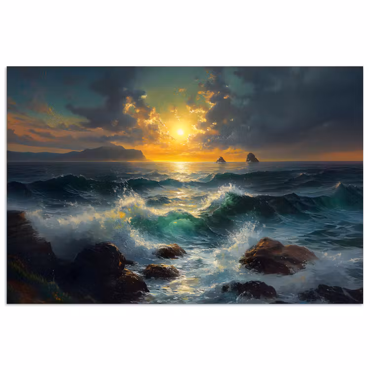 Poster - Zee - Zon - Golven - Rotsen — 1