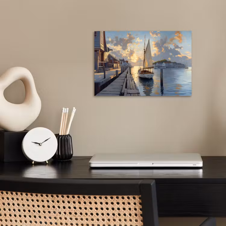Poster - Zeilboot - Zon - Pier - Hout — 2