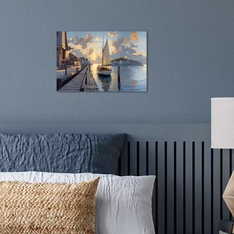 Poster - Zeilboot - Zon - Pier - Hout — 3