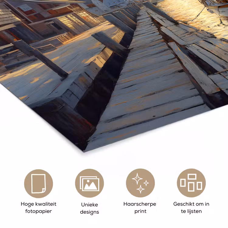 Poster - Zeilboot - Zon - Pier - Hout — 5