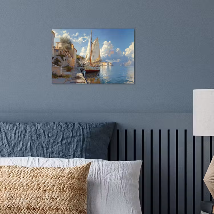 Poster - Zeilschip - Huizen - Kade - Zee — 3
