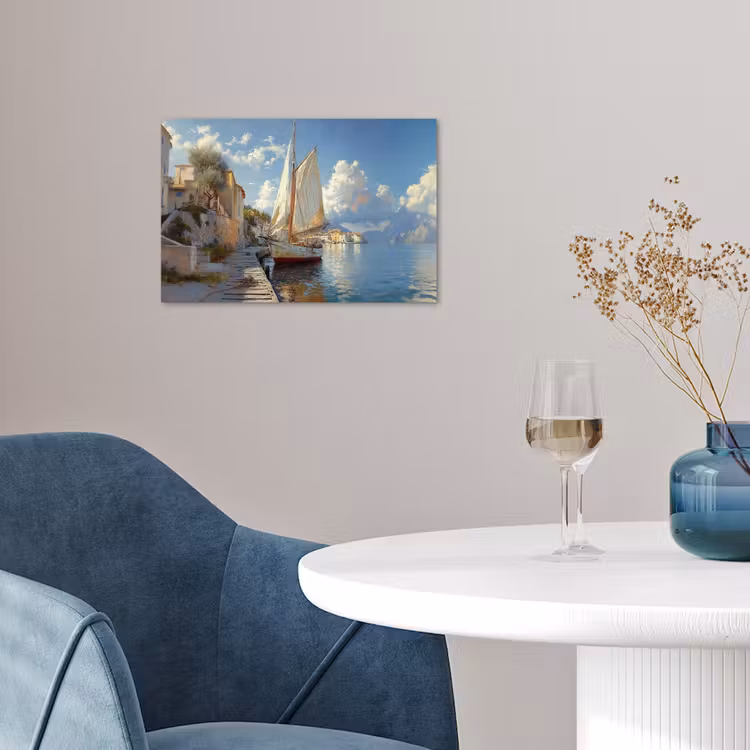 Poster - Zeilschip - Huizen - Kade - Zee — 4