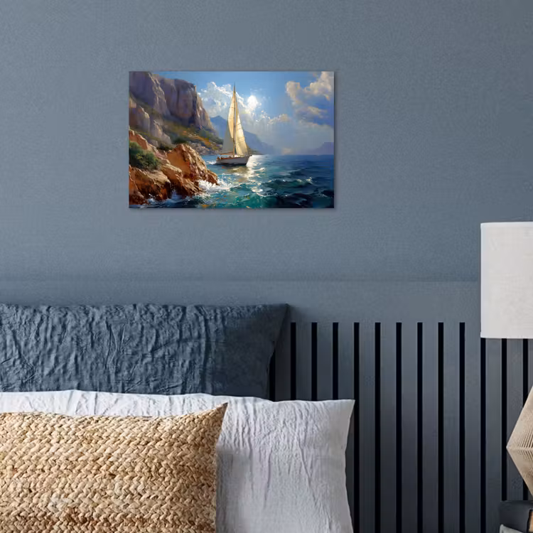 Poster - Zeilschip - Zee - Rotsen - Wolken — 3