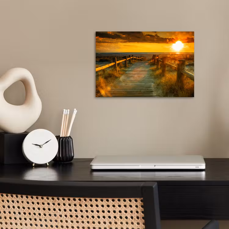Poster - Zon - Strand - Duin - Horizon - Gras - Pad - Oranje — 2