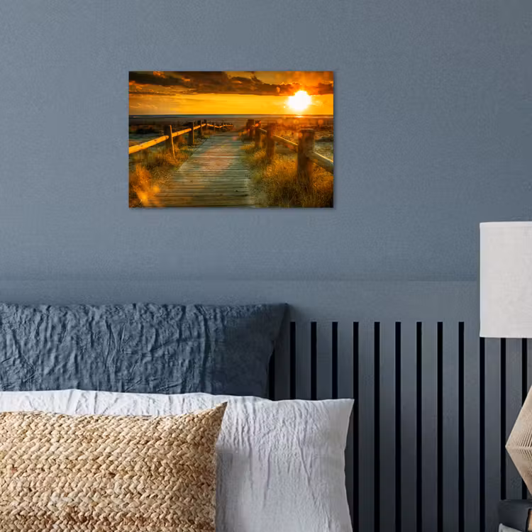 Poster - Zon - Strand - Duin - Horizon - Gras - Pad - Oranje — 3