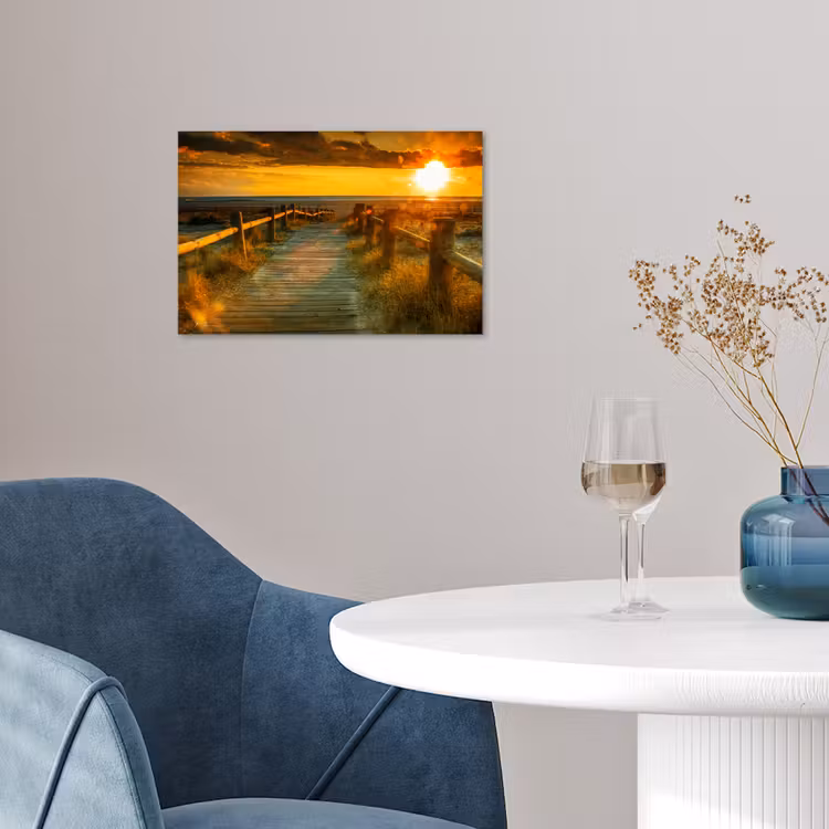 Poster - Zon - Strand - Duin - Horizon - Gras - Pad - Oranje — 4