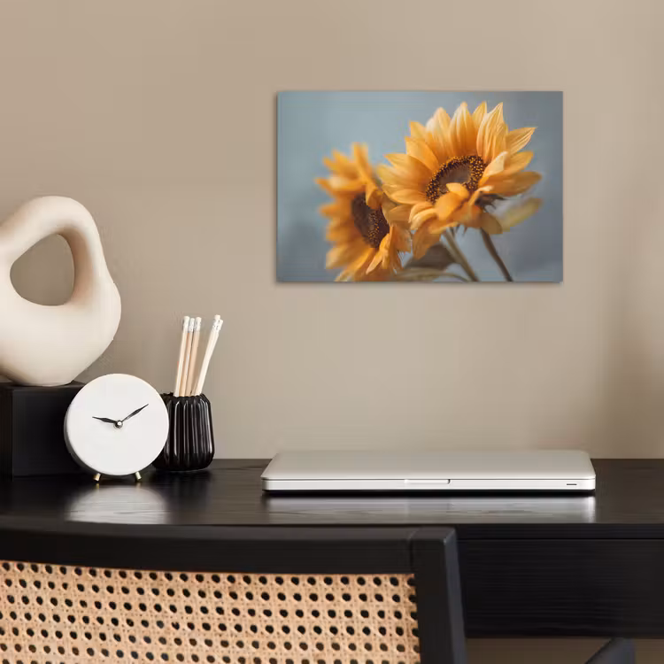 Poster - Zonnebloemen - Geel - Wazig — 2