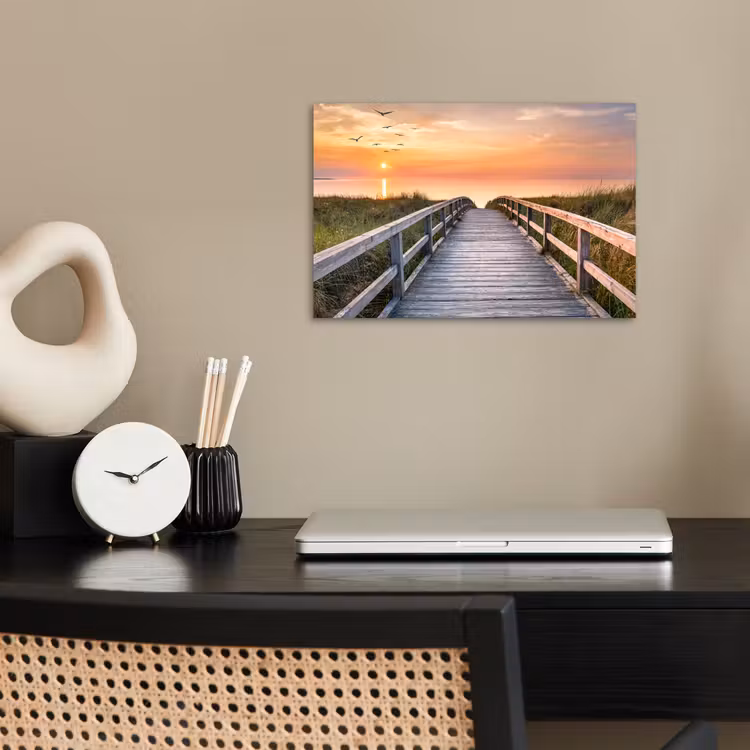 Poster - Zonsonderang - Zee - Pad - Gras - Duin - Vogels — 2