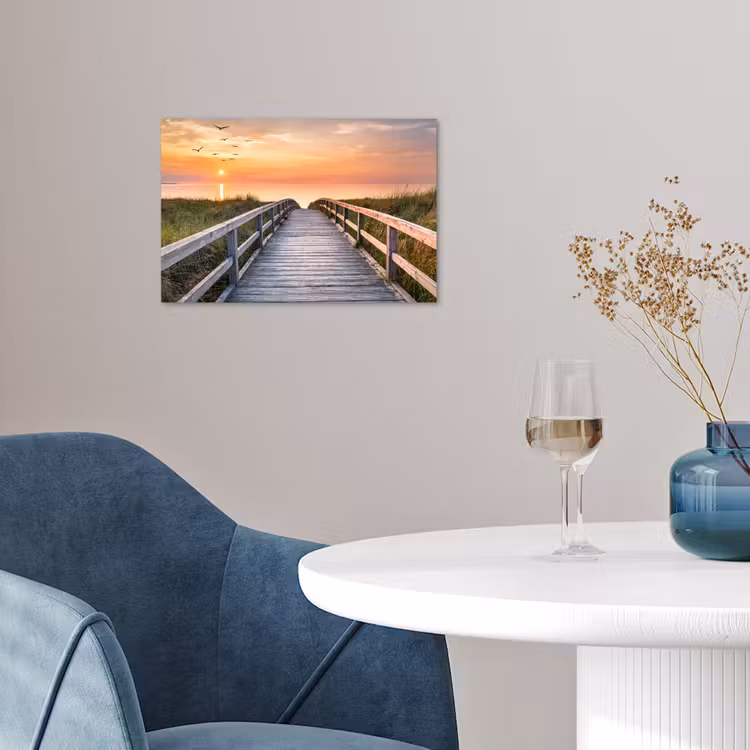 Poster - Zonsonderang - Zee - Pad - Gras - Duin - Vogels — 4