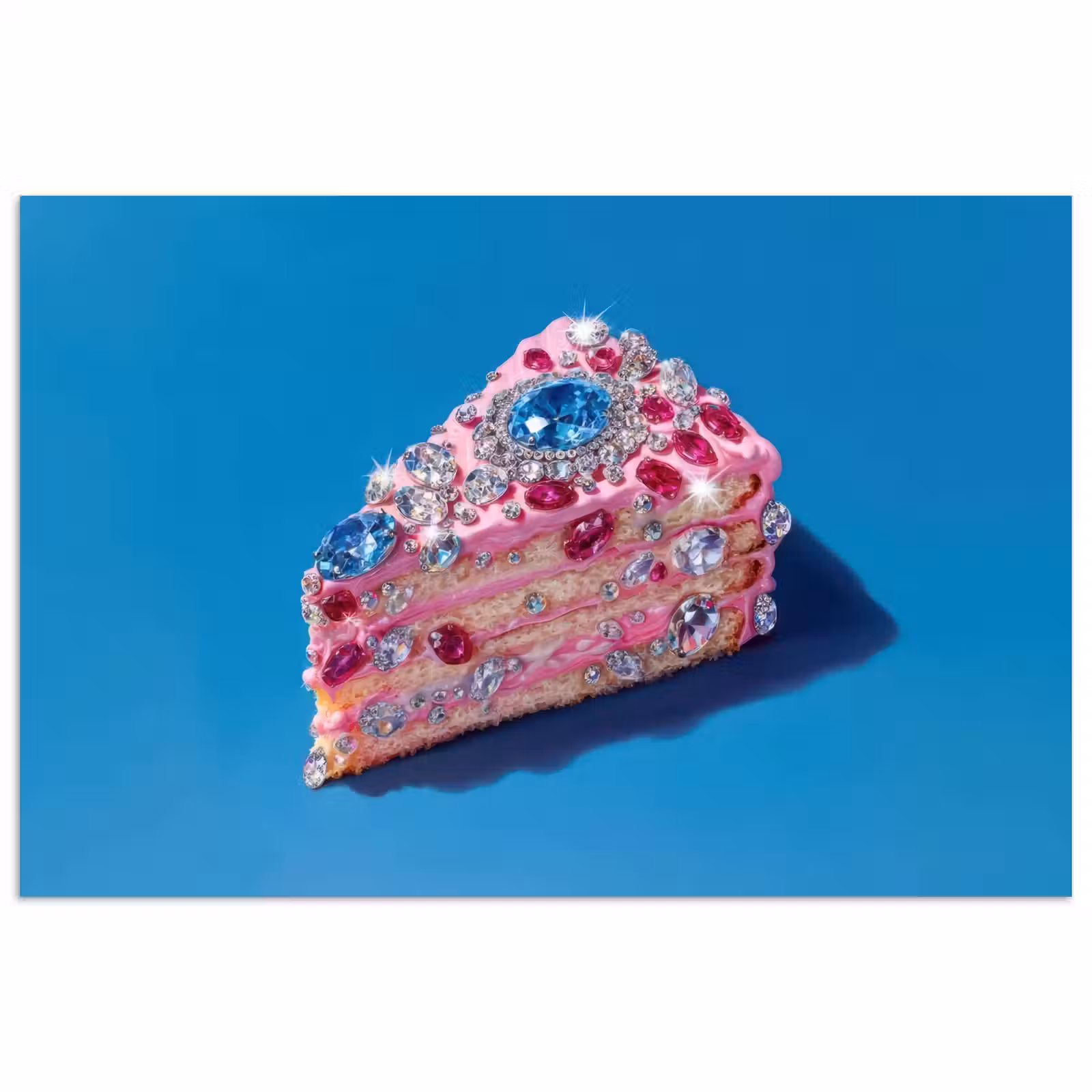Poster - Taart - Edelstenen - Glitters - Roze — 1