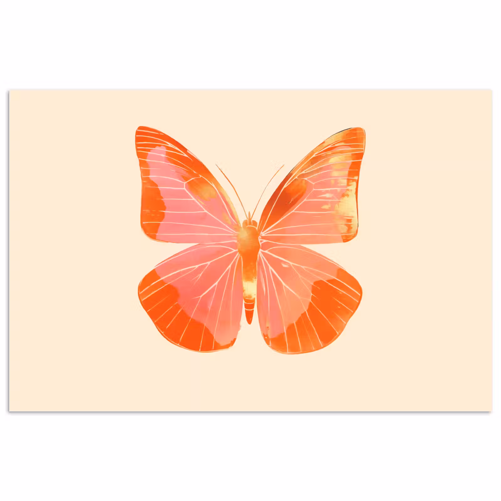 Poster - Vlinder - Minimalistisch - Roze — 1