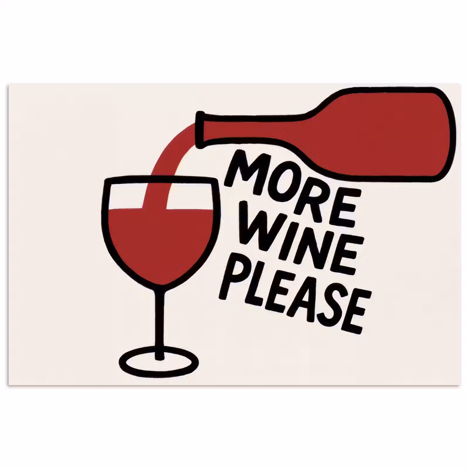 Poster - Wijnfles - Quote - Rood - Glas — 1