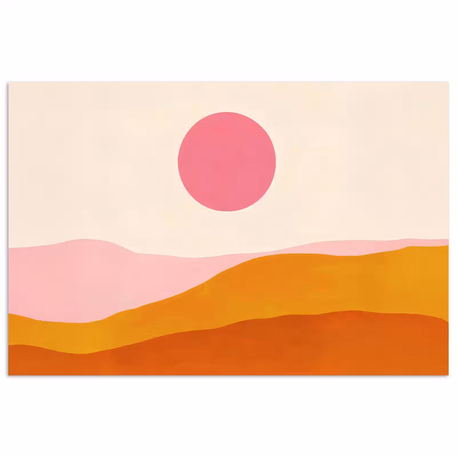 Poster - Zon - Heuvels - Abstract - Roze — 1