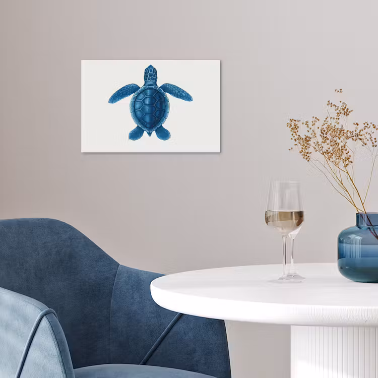 Poster - Schildpad - Blauw - Schild — 4