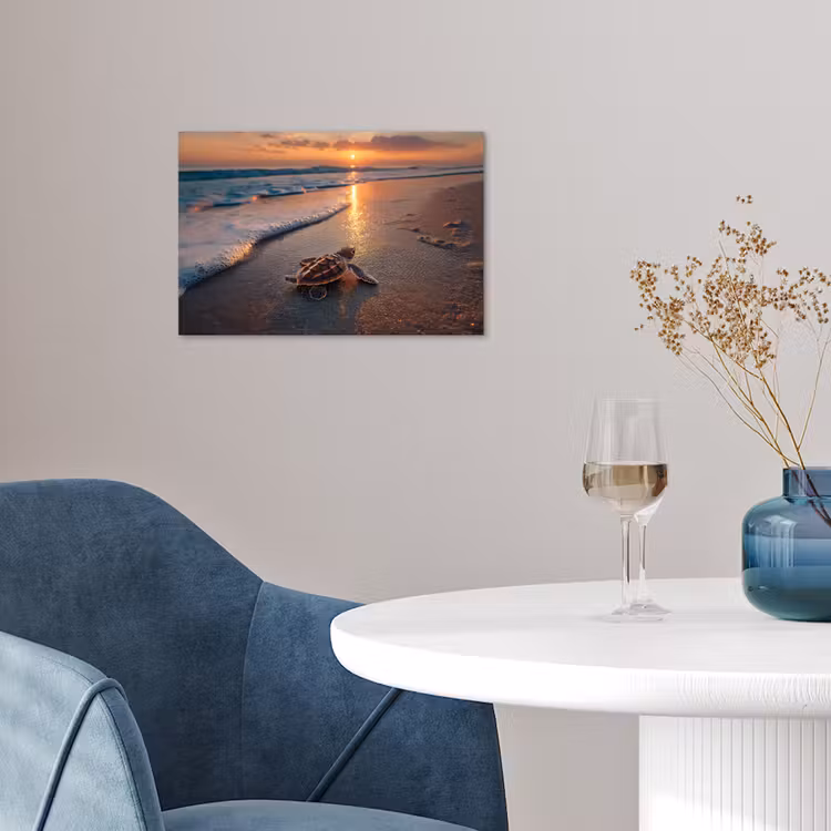 Poster - Schildpad - strand - Zonsondergang — 4