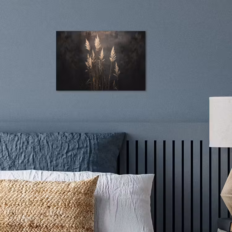 Poster - Siergras - Pluimen - Verlichting - Zwart — 3