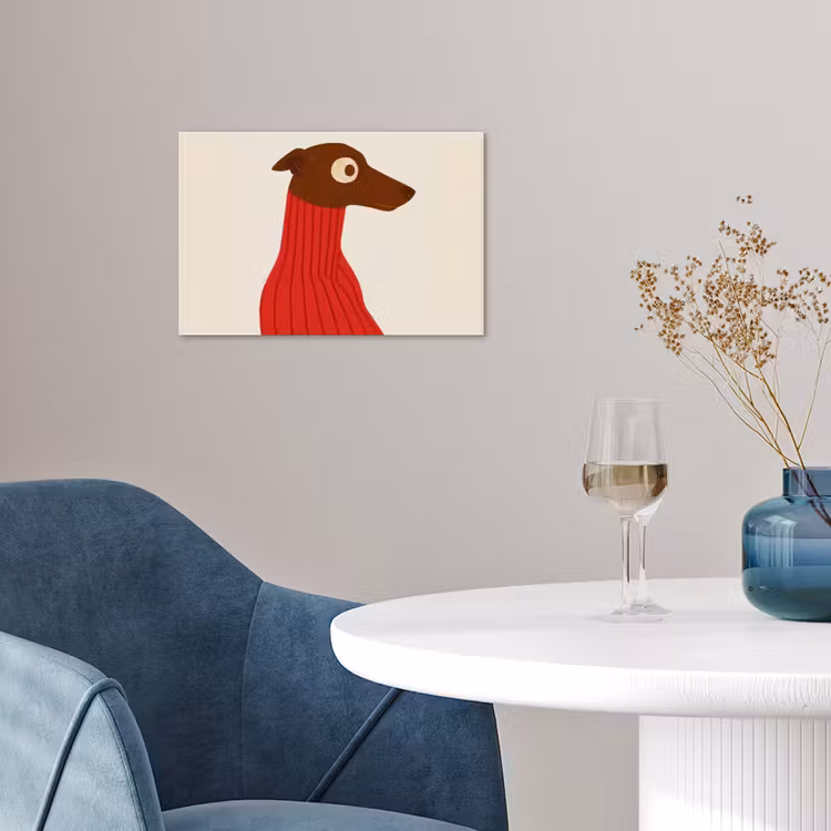 Poster - Silhouet - Hond - Trui - Rood — 4