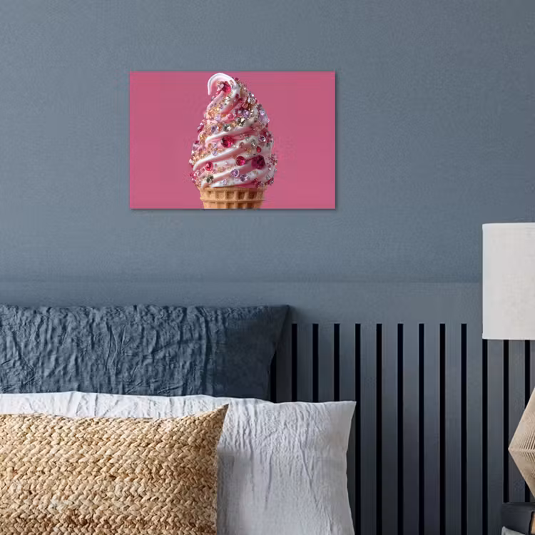 Poster - Softijs - Edelstenen - Roze - Hoorntje — 3