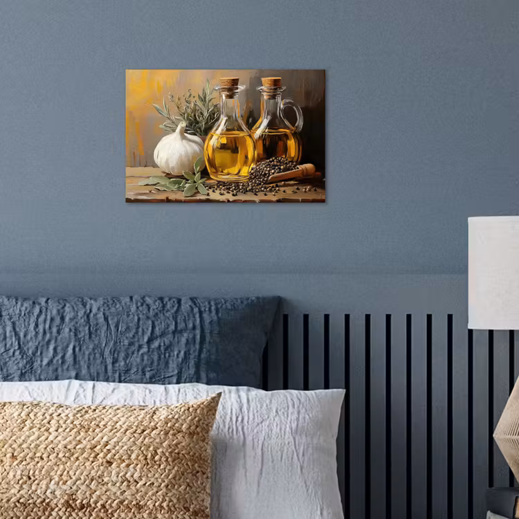 Poster - Stilleven - Olijfolie - Knoflook - Kruiden — 3