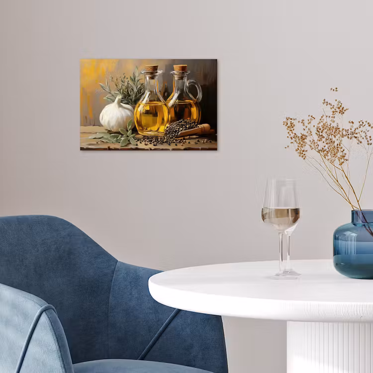 Poster - Stilleven - Olijfolie - Knoflook - Kruiden — 4