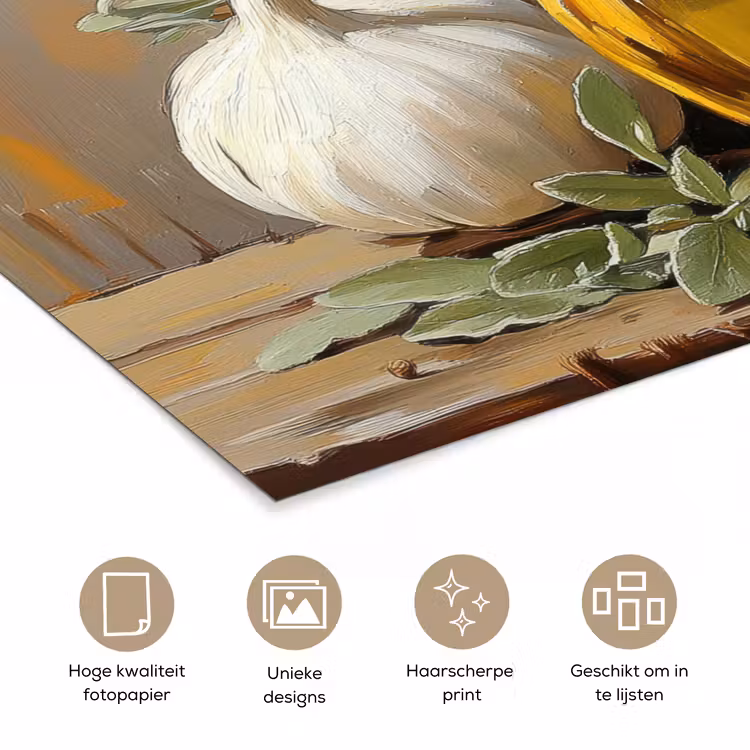 Poster - Stilleven - Olijfolie - Knoflook - Kruiden — 5