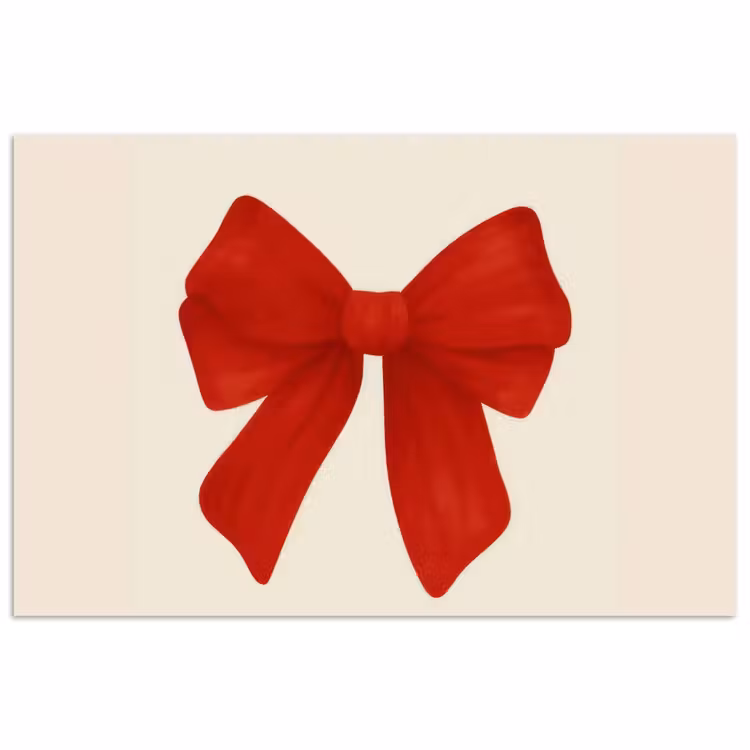 Poster - Strik - Symmetrisch - Rood - Lint — 1