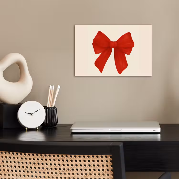 Poster - Strik - Symmetrisch - Rood - Lint — 2