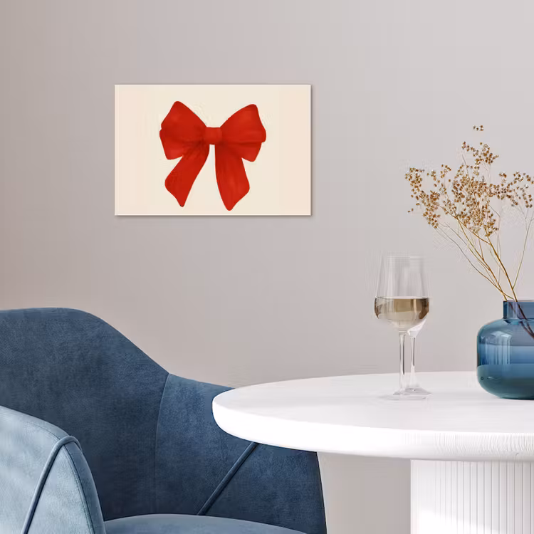 Poster - Strik - Symmetrisch - Rood - Lint — 4