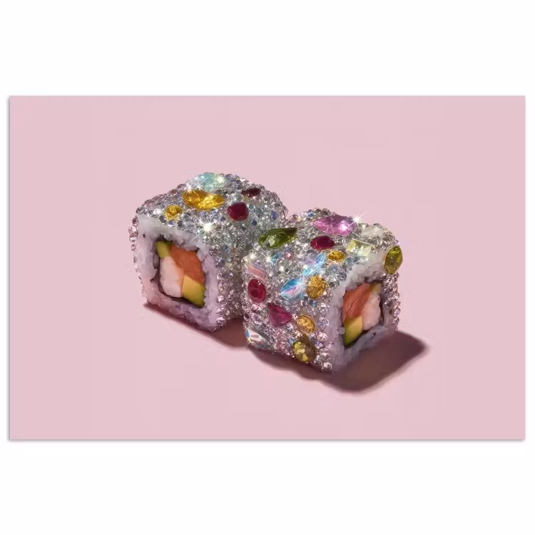 Poster - Sushi - Rolletjes - Steentjes - Kleurrijk — 1