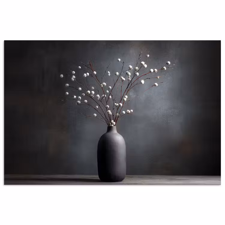 Poster - Takken - Vaas - Bolletjes - Wit — 1