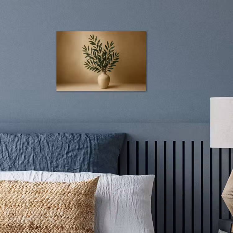 Poster - Vaas - Olijftakken - Bladeren - Beige — 3