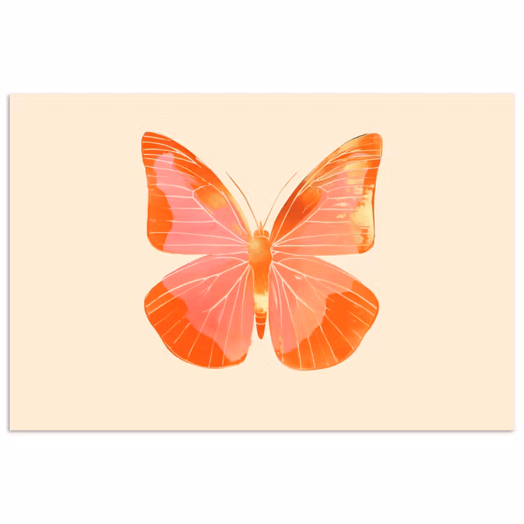 Poster - Vlinder - Minimalistisch - Roze — 1