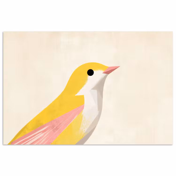 Poster - Vogel - Minimalistisch - Geel — 1
