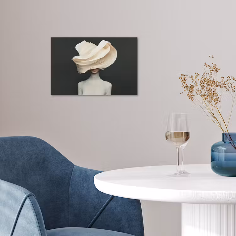 Poster - Vrouw - Beige - hoed — 4