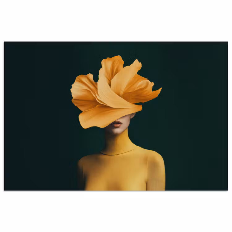 Poster - Vrouw - Hoed - Geel — 1