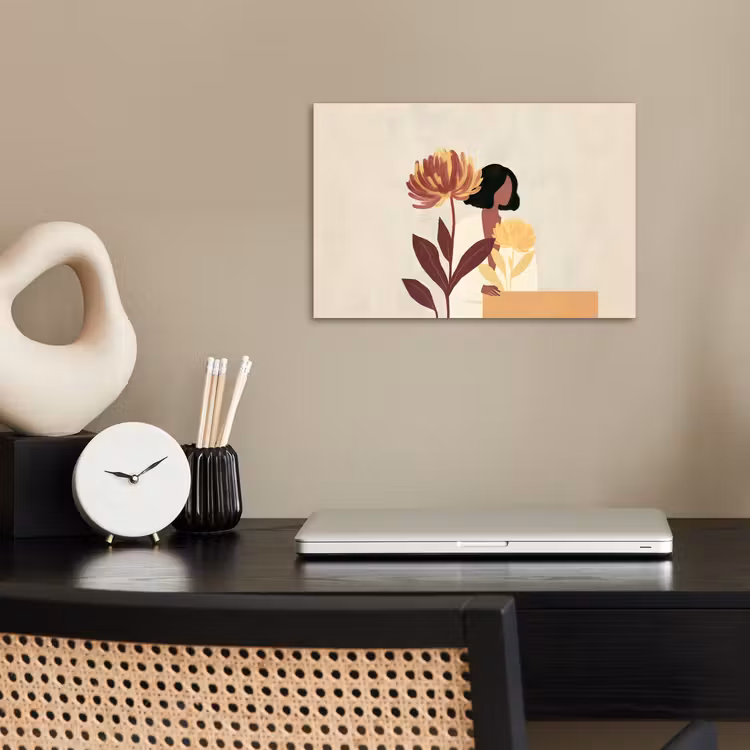 Poster - Vrouw - Minimalistisch - Bloem — 2