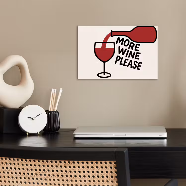 Poster - Wijnfles - Quote - Rood - Glas — 2