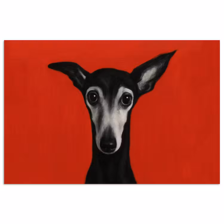 Poster - Windhond - Minimalistisch - Rood — 1