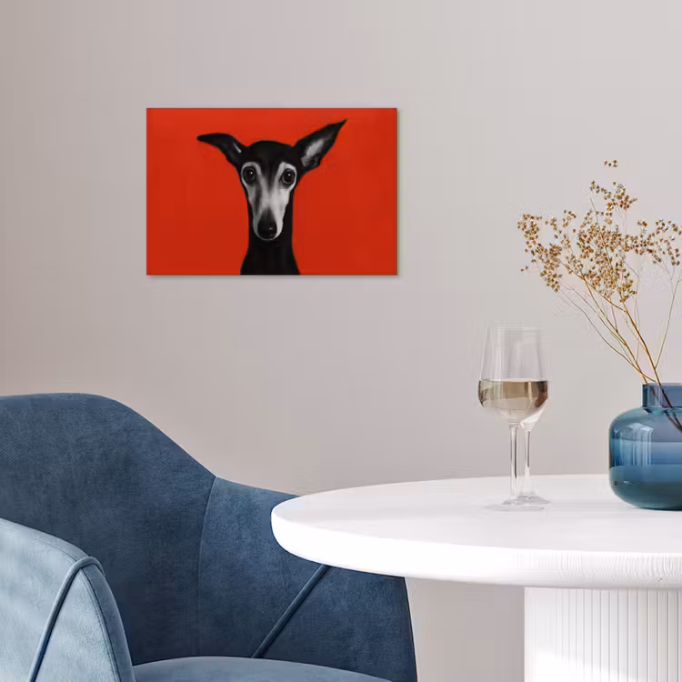 Poster - Windhond - Minimalistisch - Rood — 4