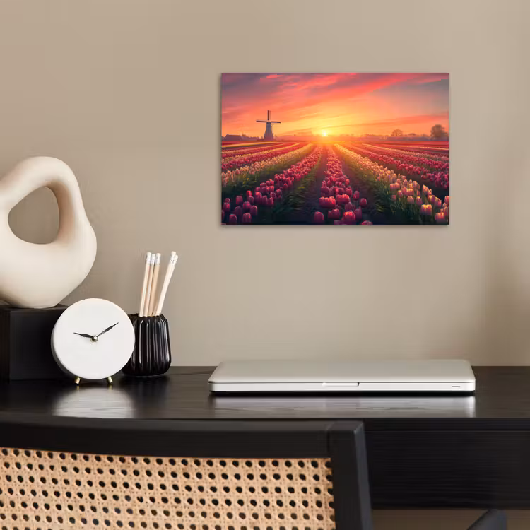 Poster - Windmolen - Zonsondergang - Landschap — 2