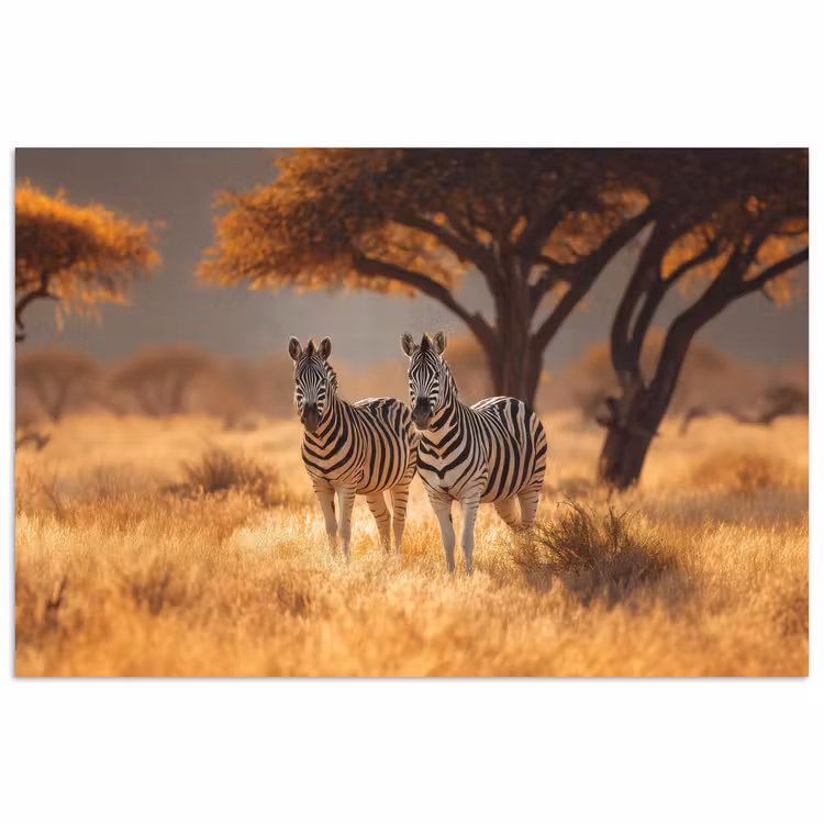 Poster - Zebra's - Savannelandschap - Gras — 1